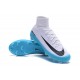 Crampons Football Nouvelles Nike Mercurial Superfly V FG ACC - Blanc Bleu