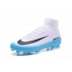 Crampons Football Nouvelles Nike Mercurial Superfly V FG ACC - Blanc Bleu