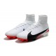 Crampons Football Nouvelles Nike Mercurial Superfly V FG ACC - Blanc Rouge Noir