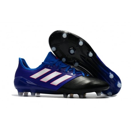 adidas ACE 17.1 Cuir FG Nouvel Chaussure de Foot (Noir Bleu Blanc)