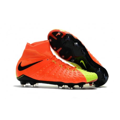 Nike Hypervenom Phantom III DF Flyknit FG - Orange Jaune