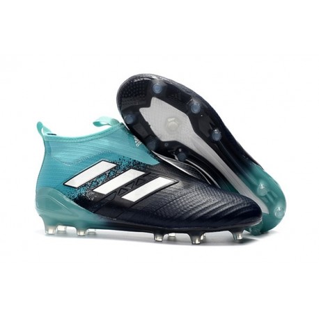 adidas Crampons Football Homme Ace17+ PureControl FG - Noir Bleu Blanc