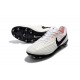 Nike Kangourou Tiempo Legend VII FG Crampon Football - Blanc Noir