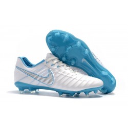 Chaussures de Foot Nouvelles Nike Tiempo Legend 7 FG - Blanc Bleu