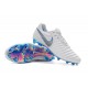 Nike Crampons de Football Tiempo Legend VII FG - Blanc Gris Bleu