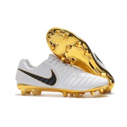 Chaussure Football Nike Tiempo Legend VII FG - Blanc Noir Or