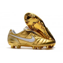 Chaussure Football Nike Tiempo Legend VII R10 FG - Or Blanc