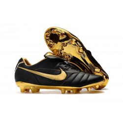 Chaussure Football Nike Tiempo Legend R10 FG - Noir Or