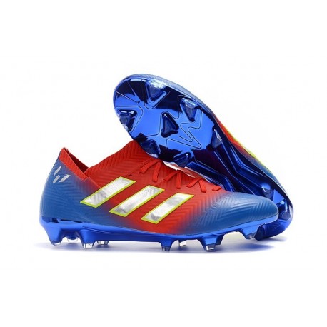 adidas Nemeziz Messi 18.1 FG Chaussures - Rouge Bleu Argent