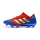 adidas Nemeziz Messi 18.1 FG Chaussures - Rouge Bleu Argent