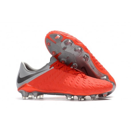 Nike Crampons Hypervenom Phantom III Elite FG Gris Rouge