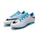 Nike Crampons Hypervenom Phantom III Elite FG Blanc Bleu