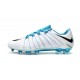 Nike Crampons Hypervenom Phantom III Elite FG Blanc Bleu
