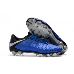 Nike Crampons Hypervenom Phantom III Elite FG Bleu Argent