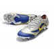 Nike Mercurial Vapor 12 Elite FG Crampons de Foot - Argent Bleu Jaune