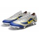 Nike Mercurial Vapor 12 Elite FG Crampons de Foot - Argent Bleu Jaune