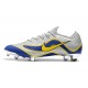 Nike Mercurial Vapor 12 Elite FG Crampons de Foot - Argent Bleu Jaune