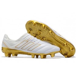 adidas Copa 19.1 FG Crampon de Football Homme - Blanc Or