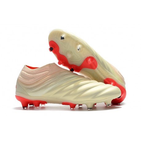 Chaussures Nouveaux adidas Copa 19+ FG Blanc Rouge