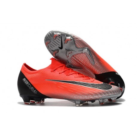 Nike Chaussure Mercurial Vapor 12 Elite FG Ronaldo Rouge Noir