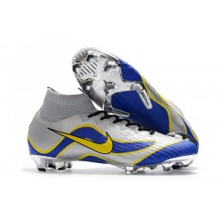 Chaussures de Foot Nike Mercurial Superfly VI FG Homme - Argent Bleu
