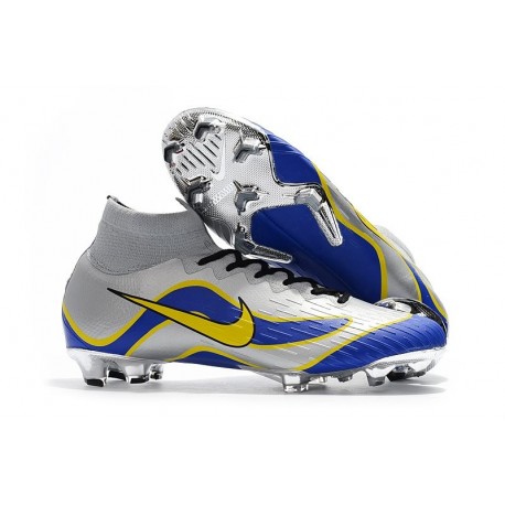 Chaussures de Foot Nike Mercurial Superfly VI FG Homme - Argent Bleu