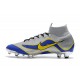 Chaussures de Foot Nike Mercurial Superfly VI FG Homme - Argent Bleu