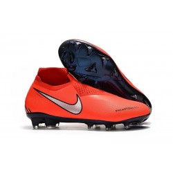 Chaussures de Football Nike Phantom Vision Elite DF FG Rouge Argent