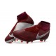 Chaussures de Football Nike Phantom Vision Elite DF FG Rouge Argent