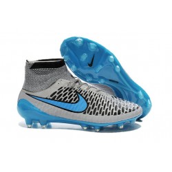 Crampon de Football Nouvelles 2015 Nike Magista Obra FG Gris Bleu Turquoise