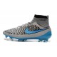Crampon de Football Nouvelles 2015 Nike Magista Obra FG Gris Bleu Turquoise