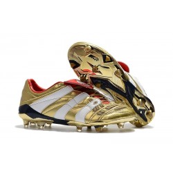 Chaussures de Football adidas Predator Accelerator FG - Or Blanc Rouge