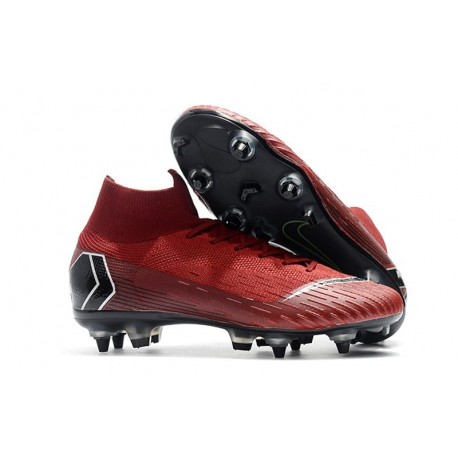 Nike Mercurial Superfly 6 Elite SG-PRO Anti Clog Rouge Noir