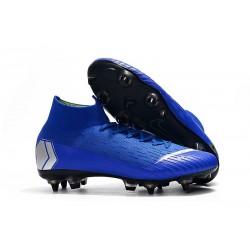 Nike Mercurial Superfly 6 Elite SG-PRO Anti Clog Bleu Argent