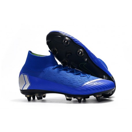 Nike Mercurial Superfly 6 Elite SG-PRO Anti Clog Bleu Argent