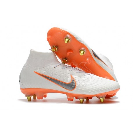 Nike Mercurial Superfly 6 Elite SG-PRO Anti Clog Blanc Orange