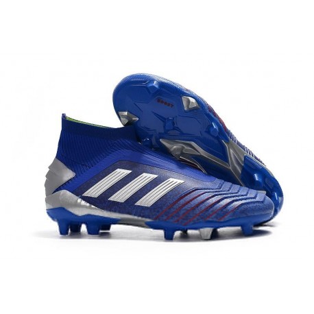 adidas Crampons de Foot Predator 19+ FG Bleu Argent