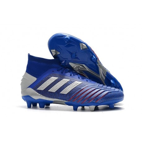Chaussure adidas Predator 19.1 FG Homme - Bleu Argent