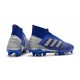 Chaussure adidas Predator 19.1 FG Homme - Bleu Argent