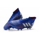 Chaussure adidas Predator 19.1 FG Homme - Bleu Argent