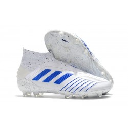 adidas Crampons de Foot Predator 19+ FG Blanc Bleu
