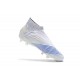 adidas Crampons de Foot Predator 19+ FG Blanc Bleu