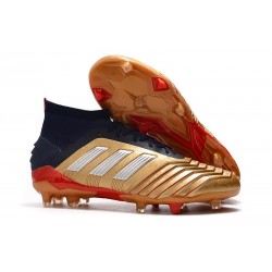 Chaussure adidas Predator 19.1 FG Homme - Or Rouge Argent