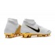 Chaussures de Football Nike Phantom Vision Elite DF FG Blanc Or Noir