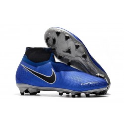 Chaussures de Football Nike Phantom Vision Elite DF FG Bleu Argent Noir