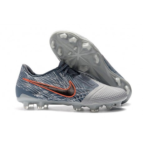 Chaussures Nouvelle Nike Phantom Venom Elite FG Gris Loup Noir Bleu