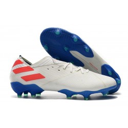 Chaussures de football adidas Nemeziz 19.1 FG Blanc Bleu Rouge