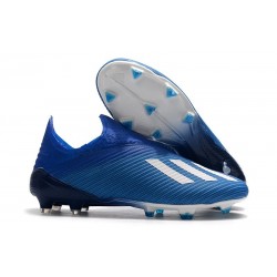 Chaussures de football adidas X 19+ Terrain Sec Bleu Blanc