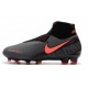 Nike Phantom Vsn Elite DF FG Crampons de Foot - Gris foncé Mangue claire Noir