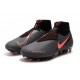 Nike Phantom Vsn Elite DF FG Crampons de Foot - Gris foncé Mangue claire Noir